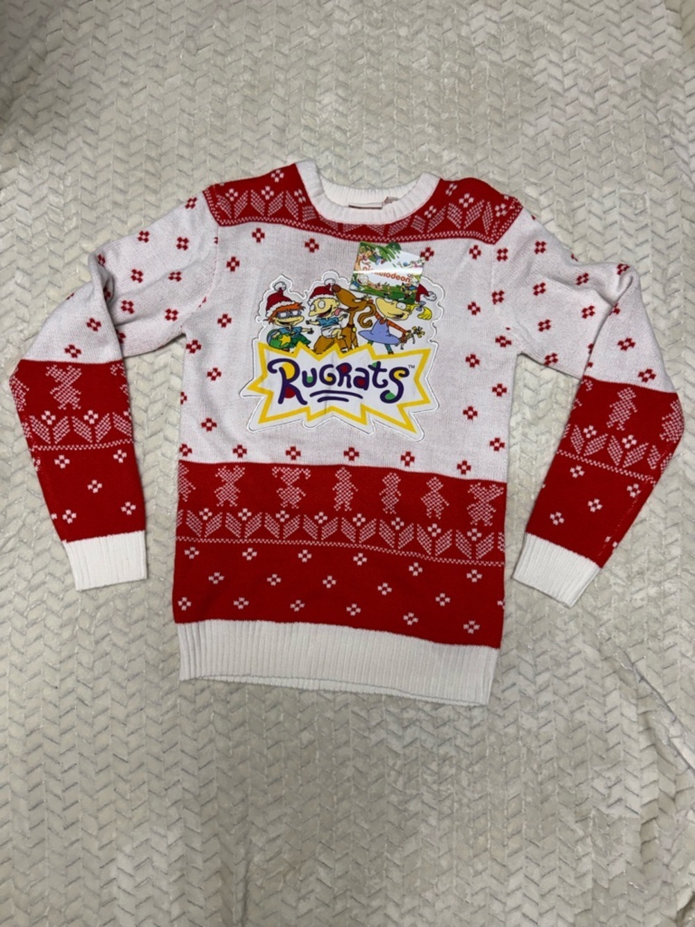 Nickelodeon Rugrats Red and White Holiday Sweater
